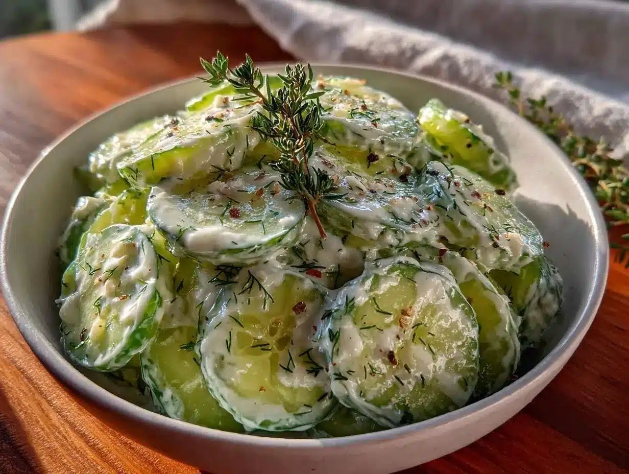 creamy cucumber dill salad preparation steps