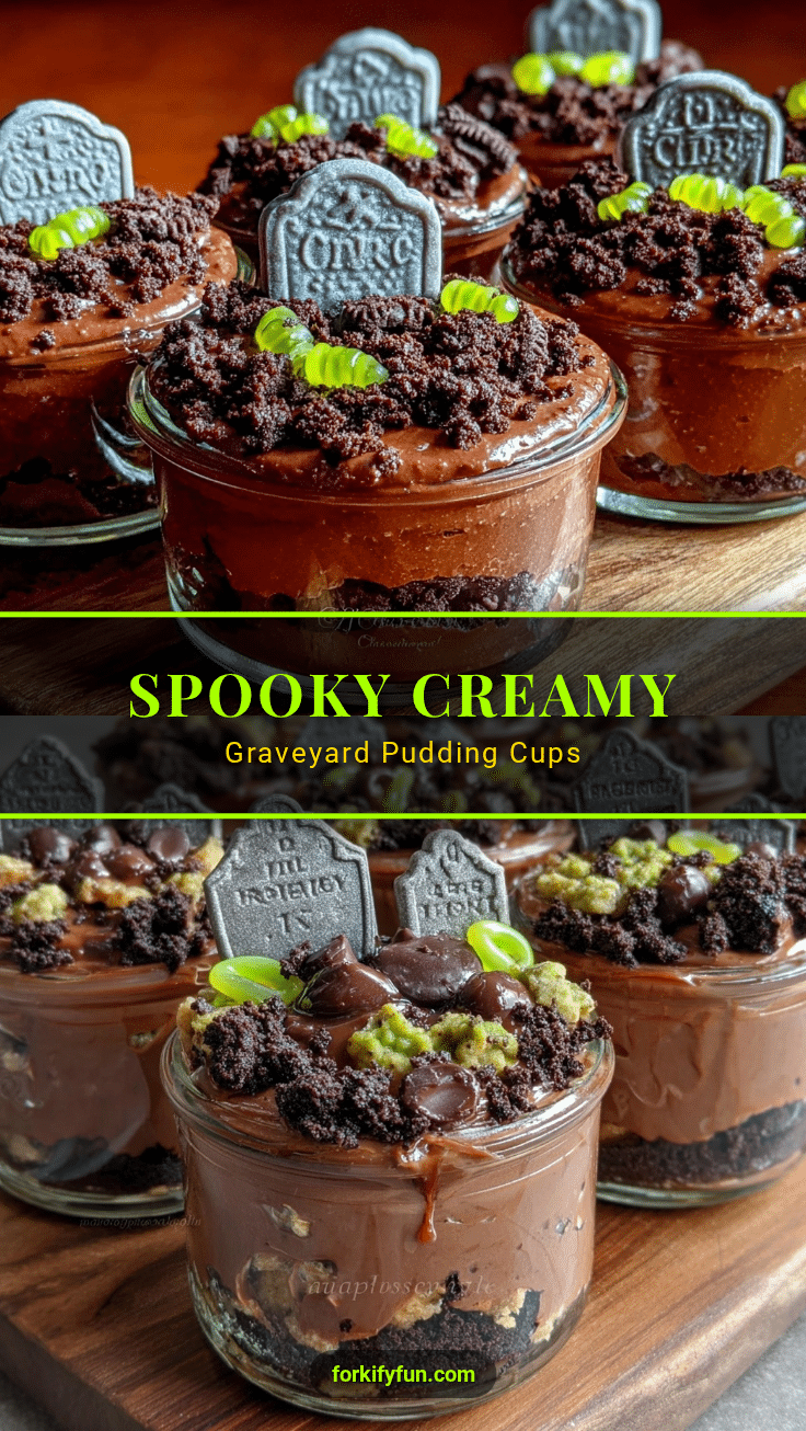 creamy graveyard pudding cups recipe