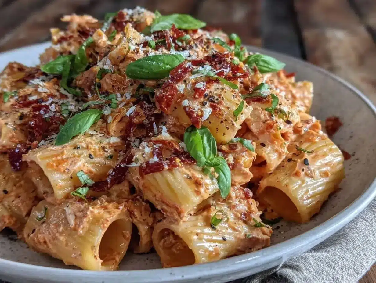 Creamy Rigatoni alla Vodka preparation steps