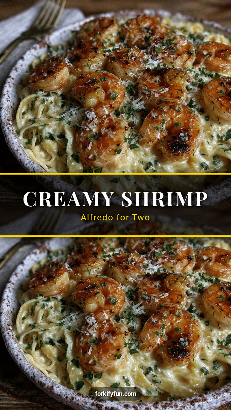 creamy shrimp Alfredo for two recipe