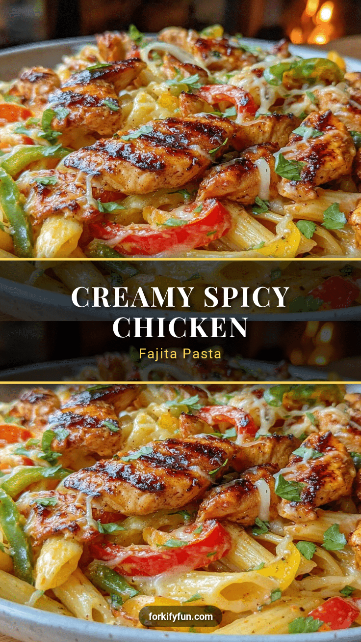 creamy spicy chicken fajita pasta recipe