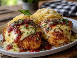 crispy chicken parmesan for two - featured image