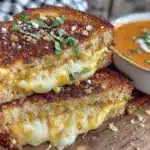 crispy grilled cheese and tomato soup recipe - featured image