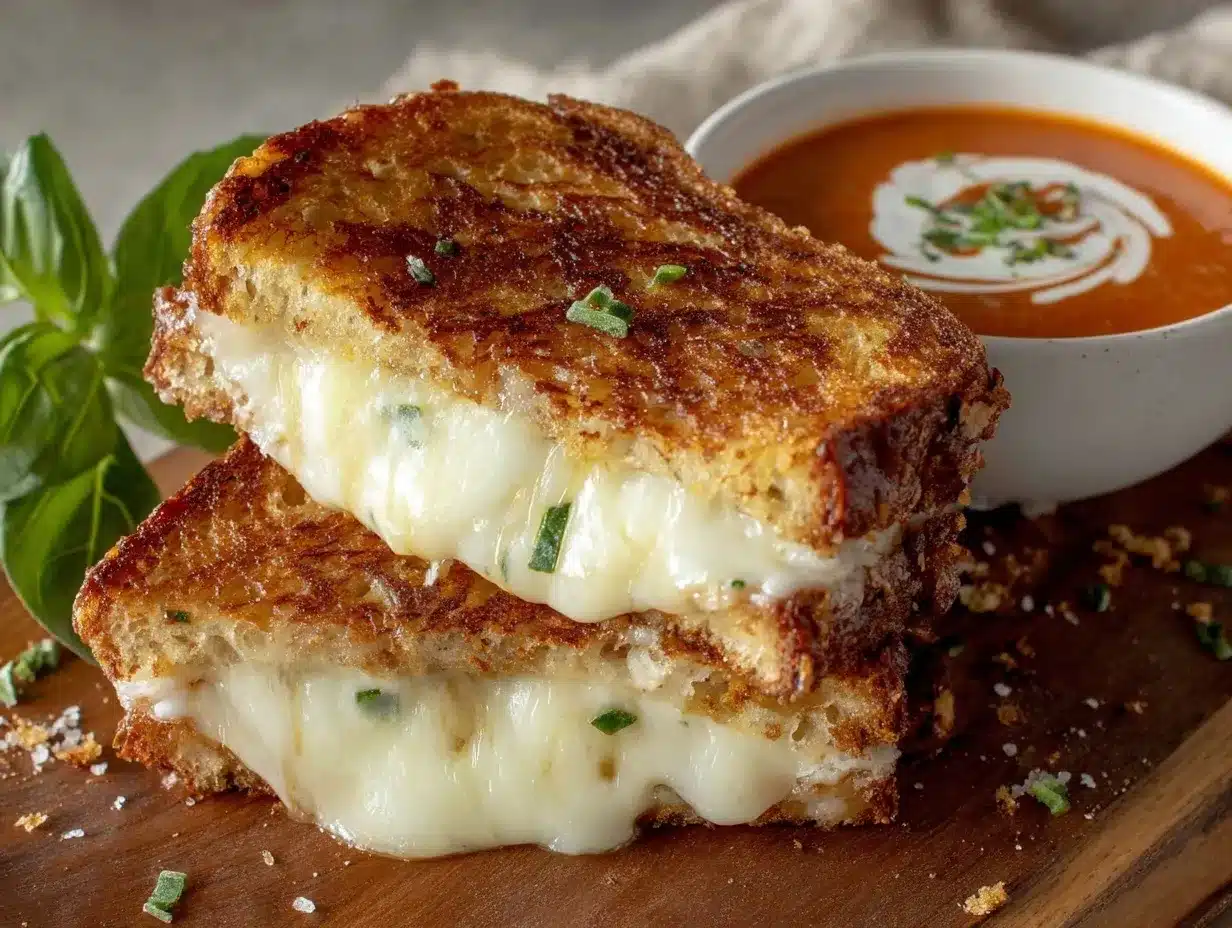 crispy grilled cheese and tomato soup recipe preparation steps