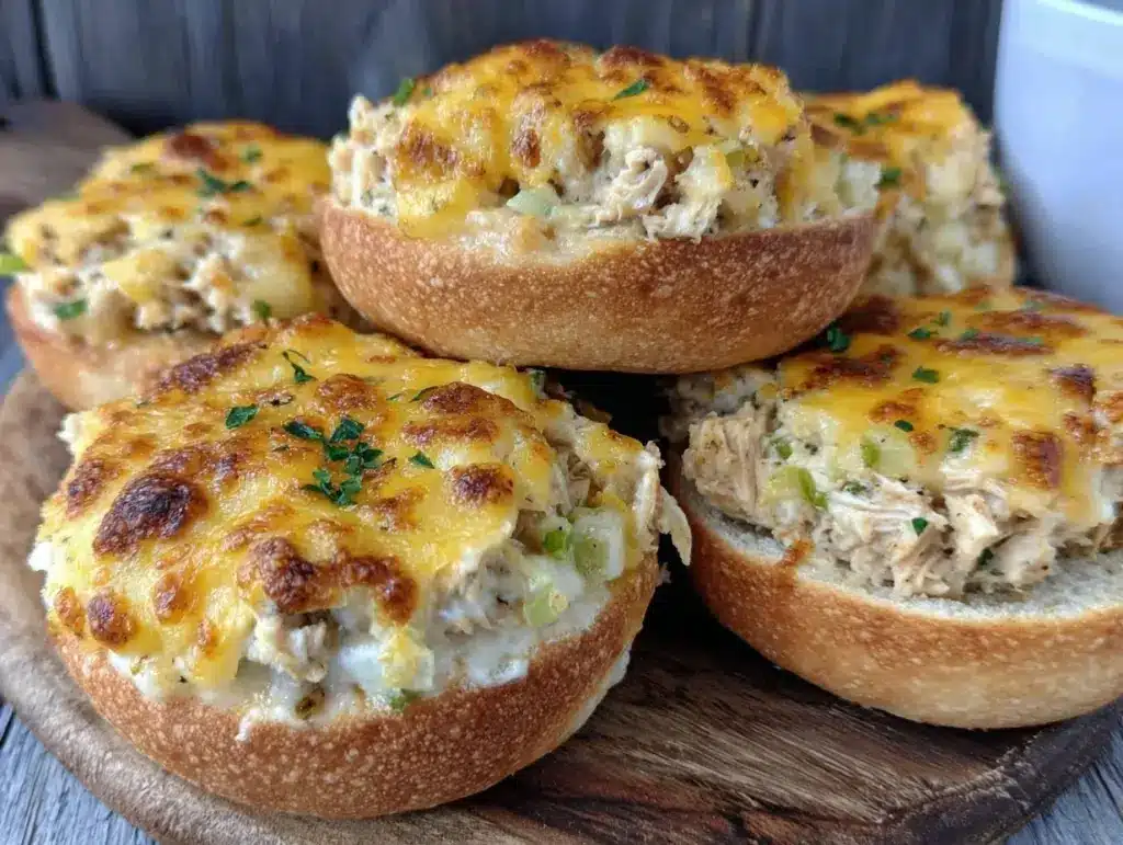 crispy tuna melts on english muffins - featured image