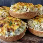 crispy tuna melts on english muffins - featured image