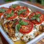 Easy Cheesy Caprese Chicken Bake - featured image