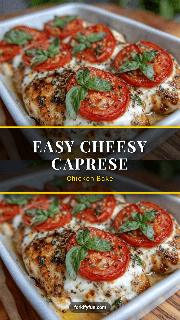 Easy Cheesy Caprese Chicken Bake recipe