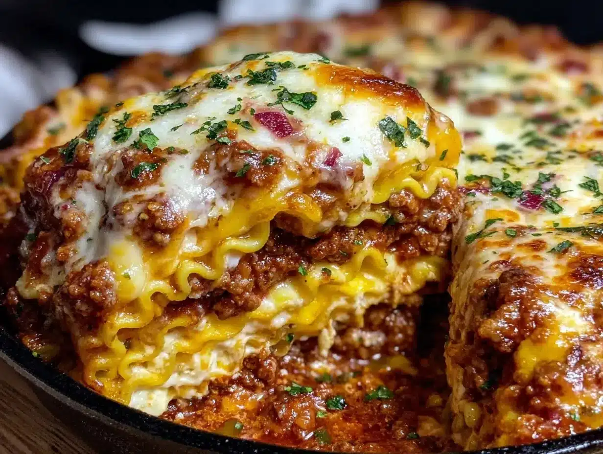 easy cheesy skillet lasagna preparation steps