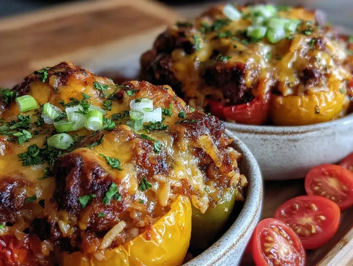 easy cheesy stuffed pepper casserole preparation steps