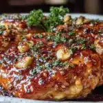 easy crispy baked honey garlic chicken - featured image