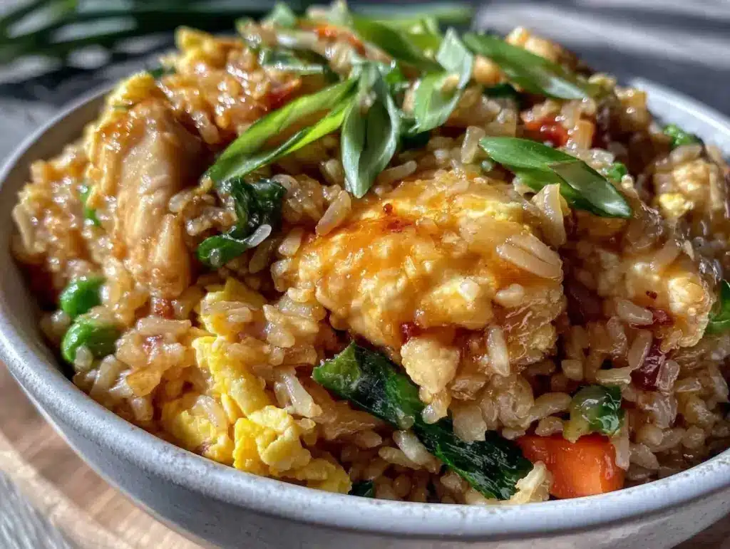 easy crispy Chinese chicken fried rice - featured image