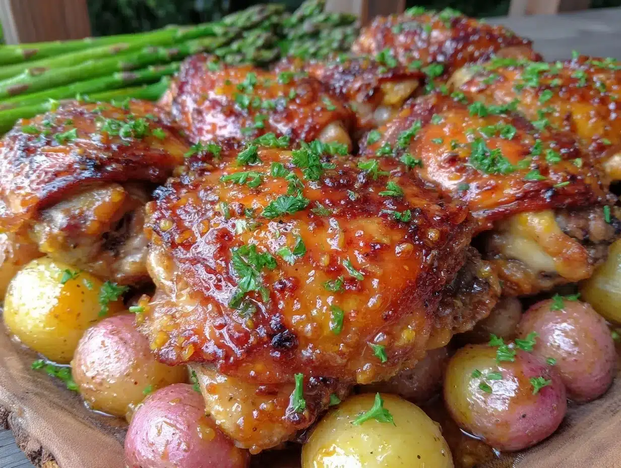 easy crispy sheet pan honey mustard chicken preparation steps