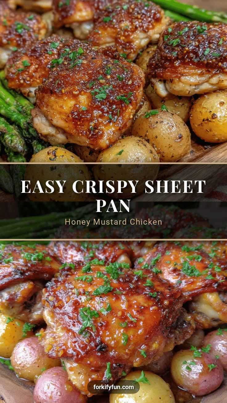 easy crispy sheet pan honey mustard chicken recipe