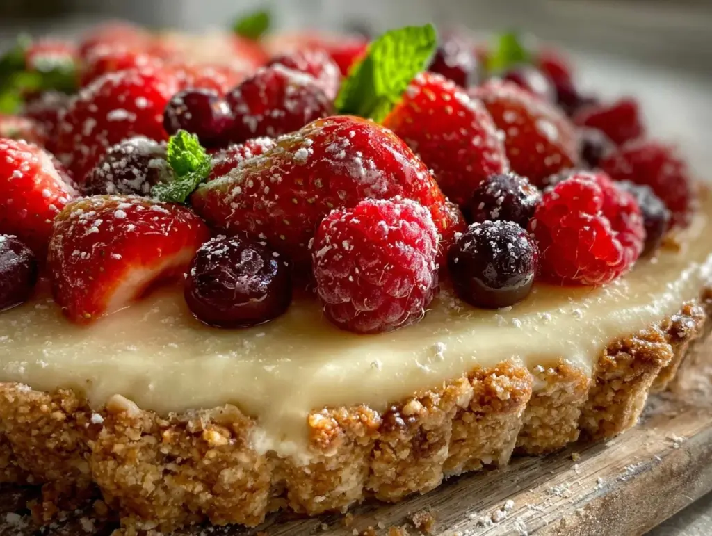 easy no-bake summer berry tart - featured image