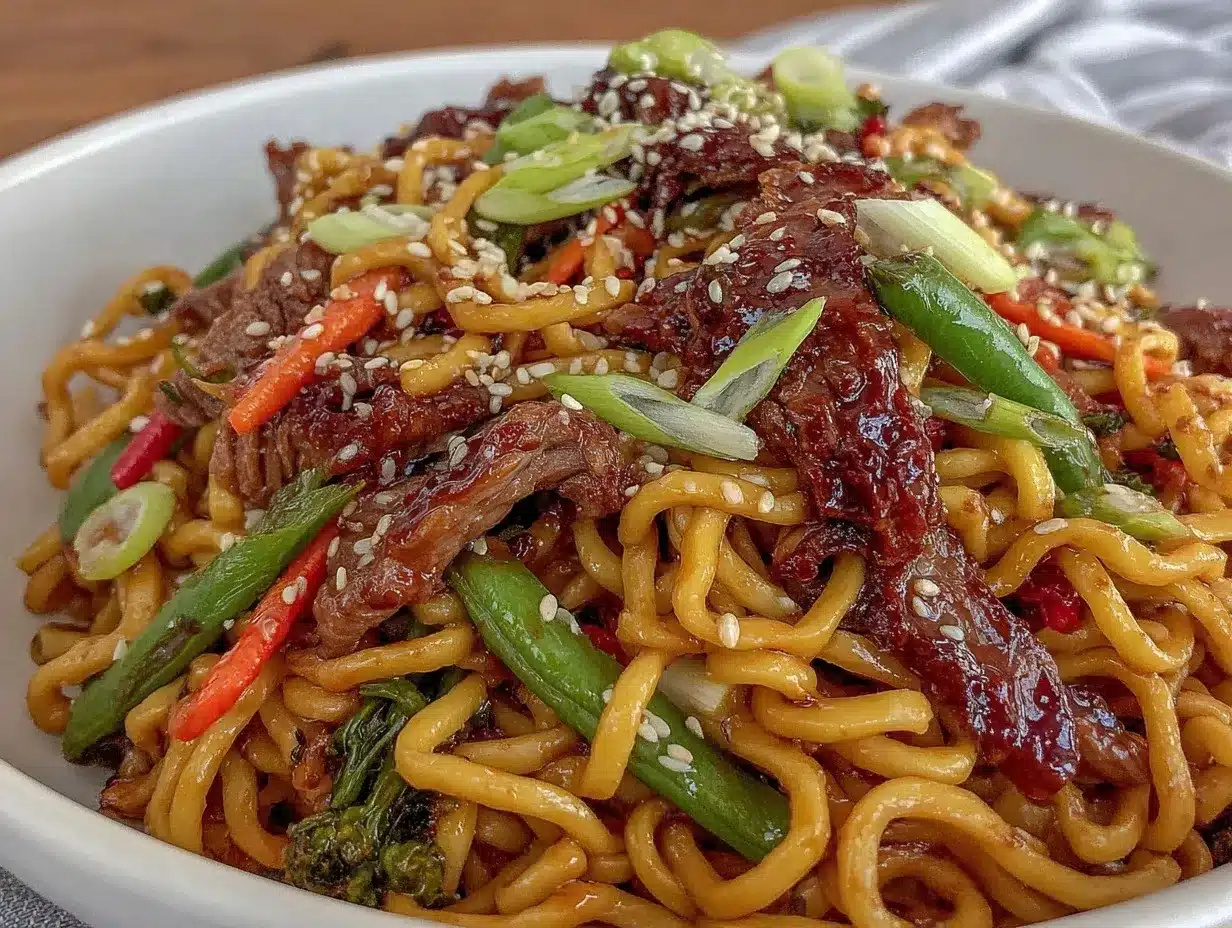 Easy Savory Pork Lo Mein preparation steps