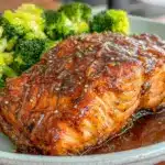 easy teriyaki salmon with broccoli - featured image