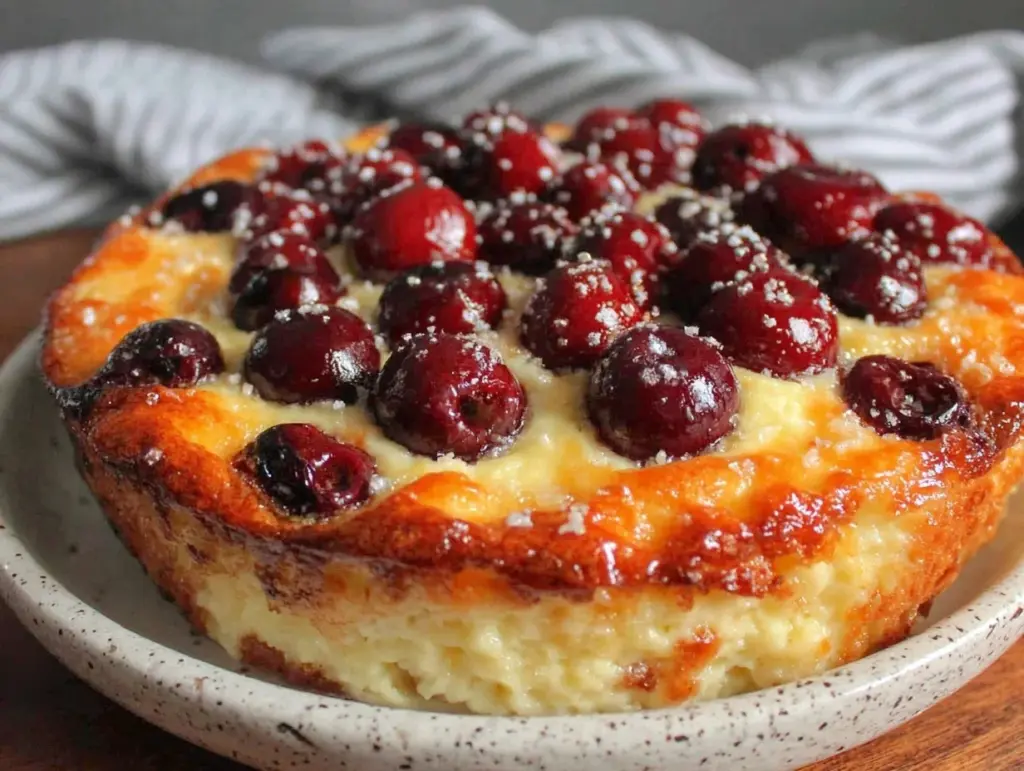 fluffy cherry clafoutis - featured image
