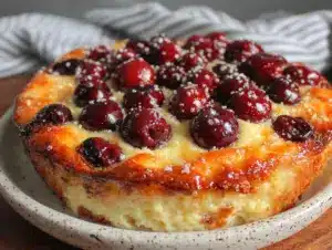 fluffy cherry clafoutis - featured image
