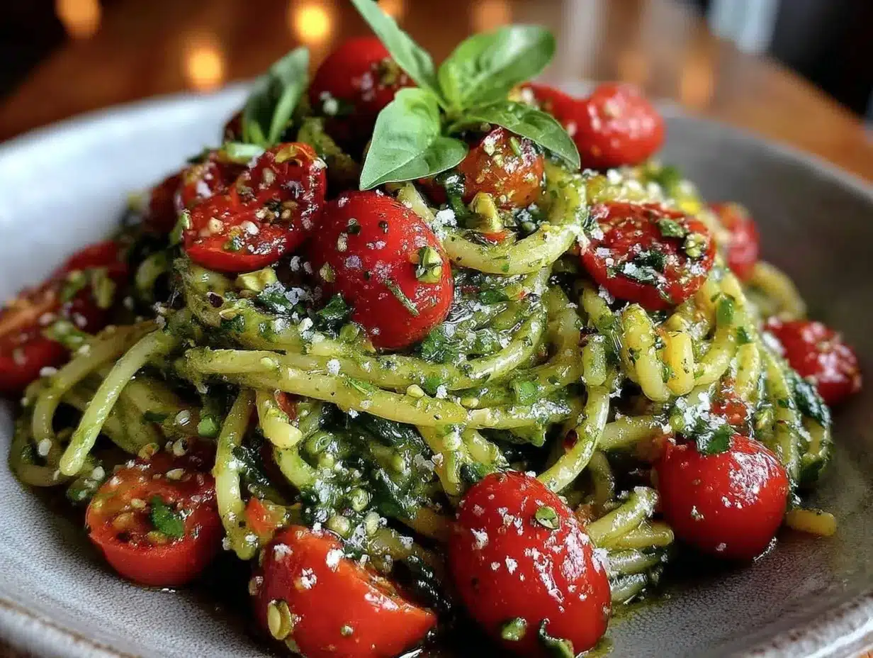 fresh pesto pasta preparation steps