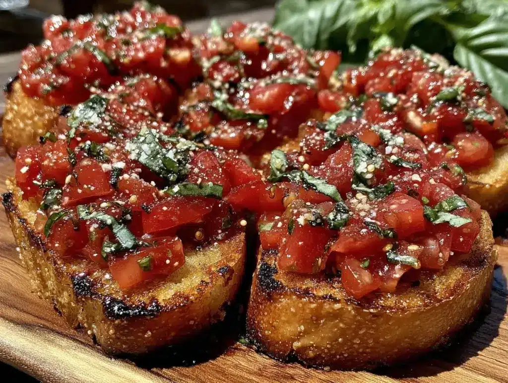 fresh tomato basil bruschetta recipe - featured image
