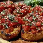 fresh tomato basil bruschetta recipe - featured image