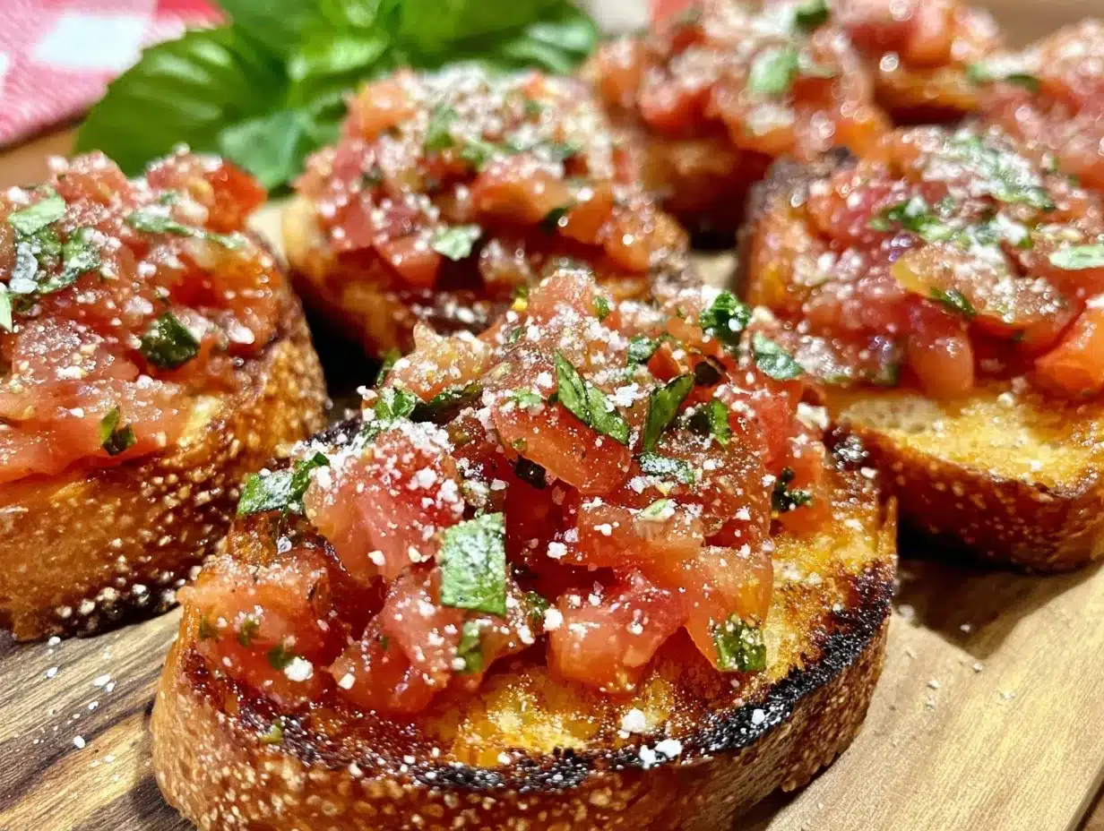fresh tomato basil bruschetta recipe preparation steps