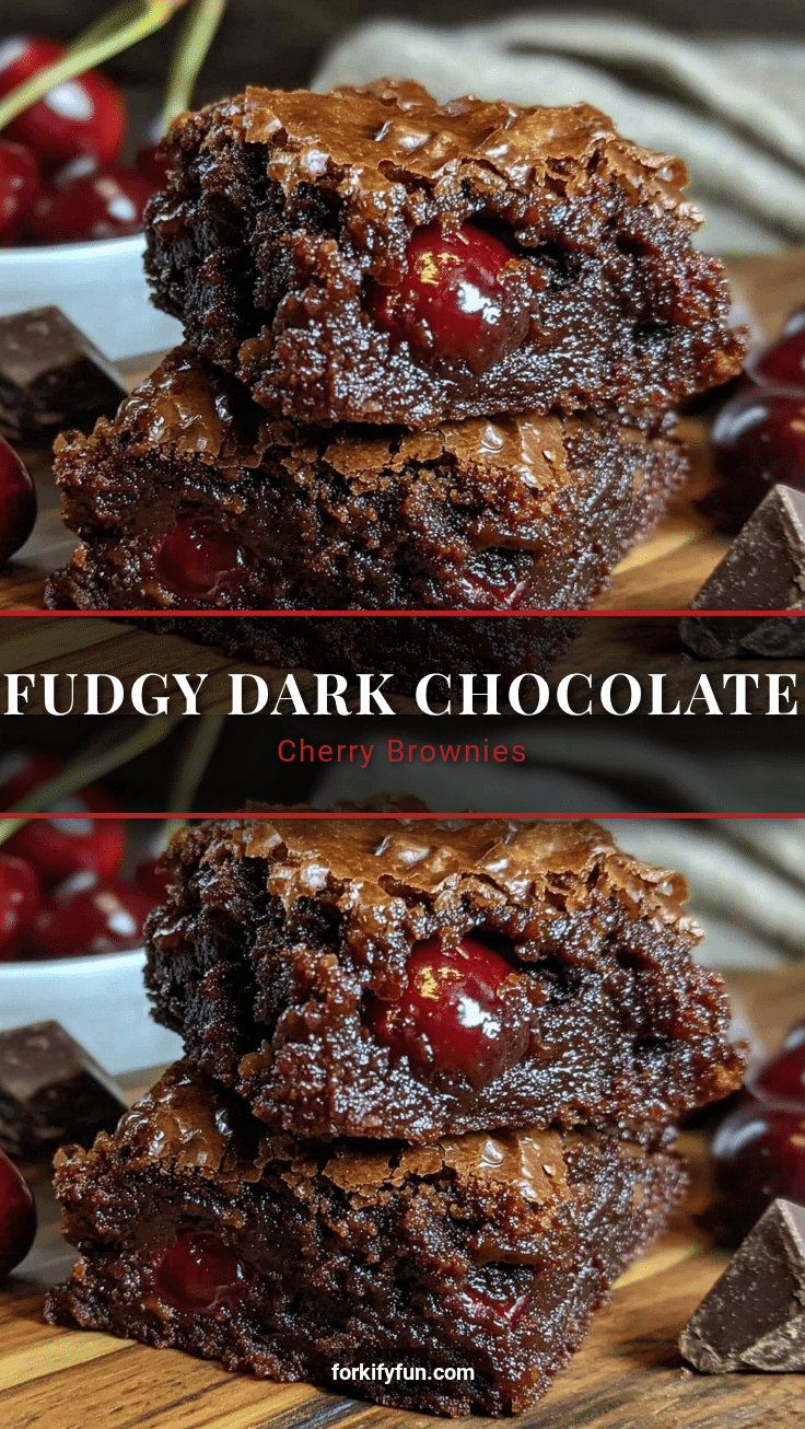 fudgy dark chocolate cherry brownies recipe