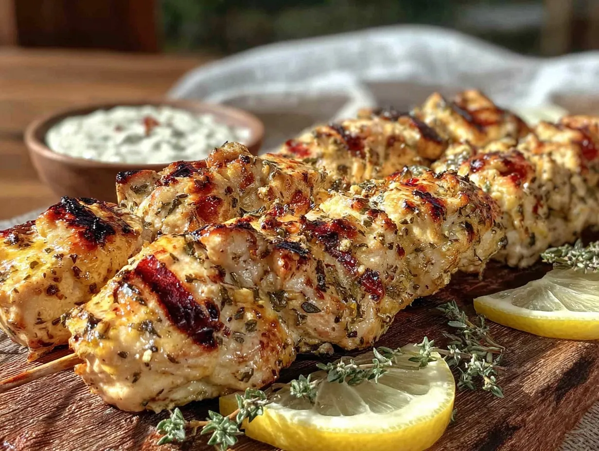 Greek Lemon Chicken Skewers preparation steps