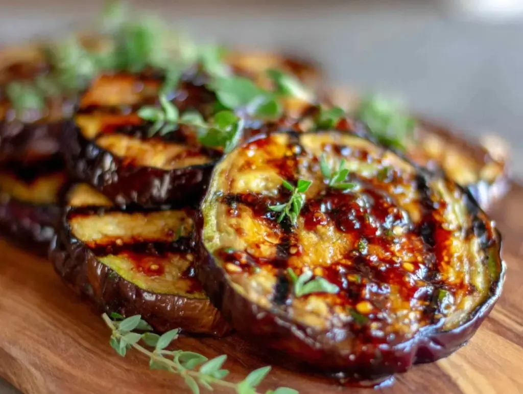 grilled balsamic eggplant recipe - featured image