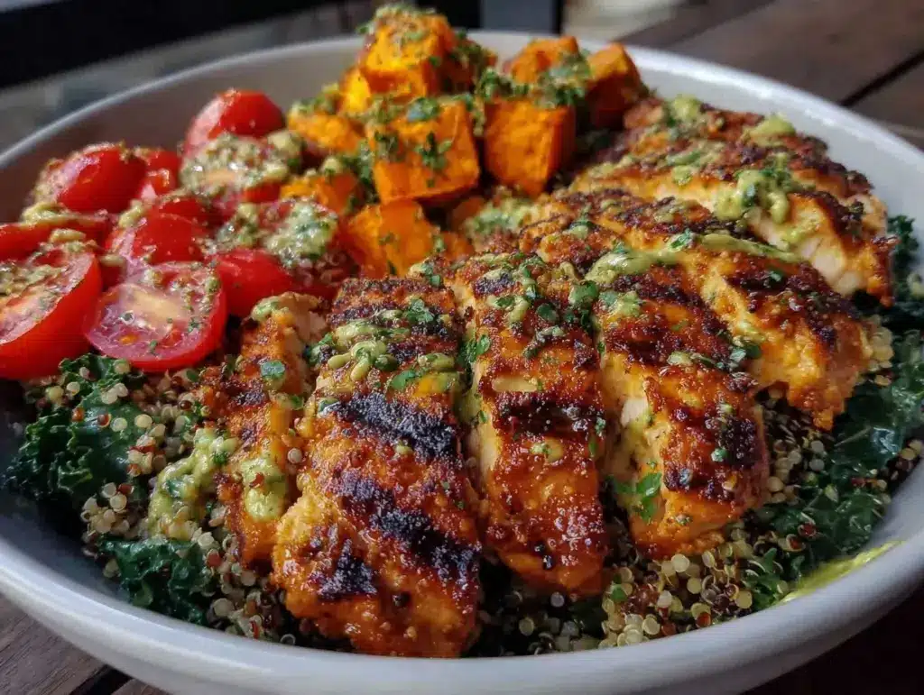 grilled chicken and quinoa bowl - featured image