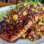 grilled salmon with zesty mango salsa - featured image