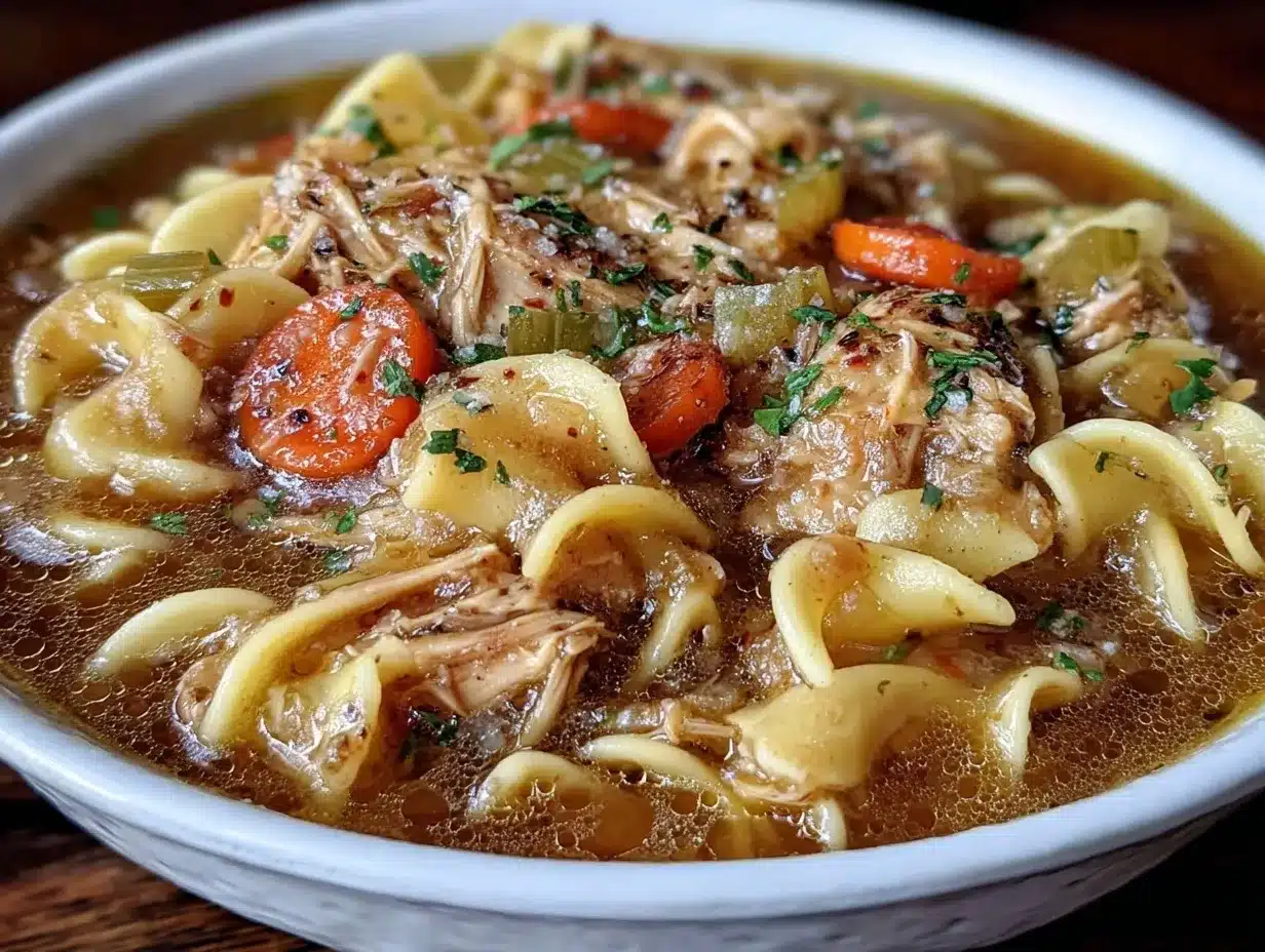 homemade chicken noodle soup preparation steps