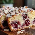 moist cherry almond cake - featured image