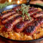 one-pan crispy kielbasa and sauerkraut recipe - featured image