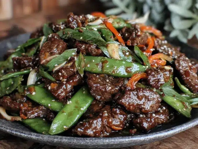 quick savory beef with snow peas stir-fry - featured image