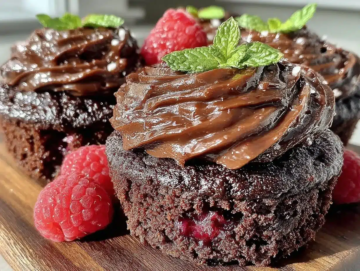 raspberry filled chocolate cupcakes preparation steps