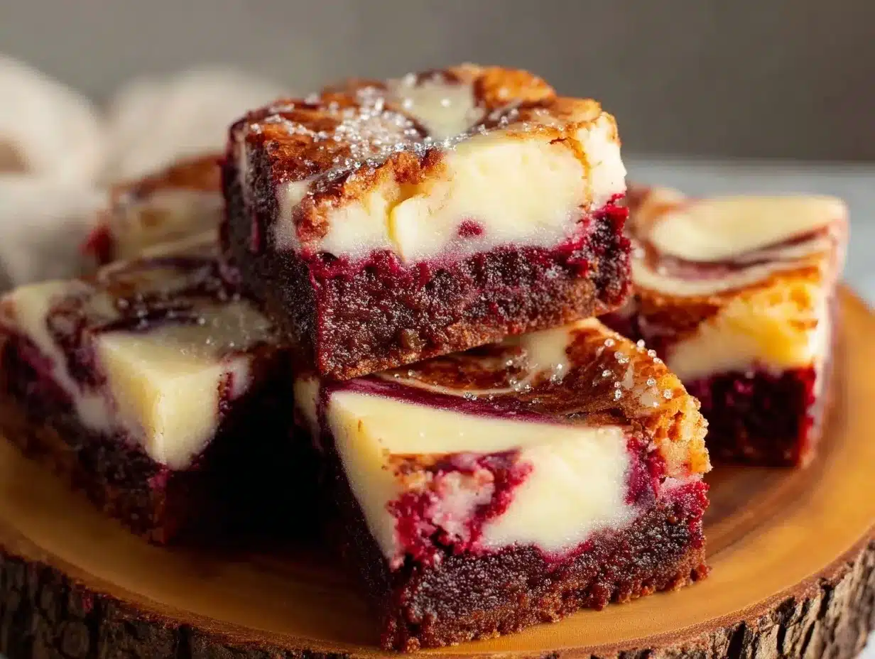 red velvet cheesecake swirl brownies preparation steps