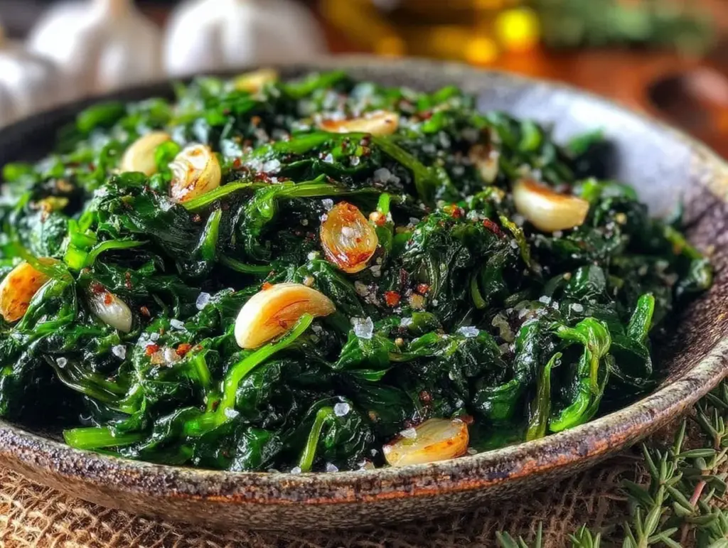 sautéed dandelion greens with garlic - featured image