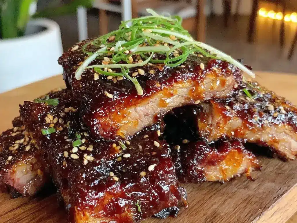 savory chinese spare ribs with hoisin glaze - featured image