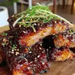 savory chinese spare ribs with hoisin glaze - featured image