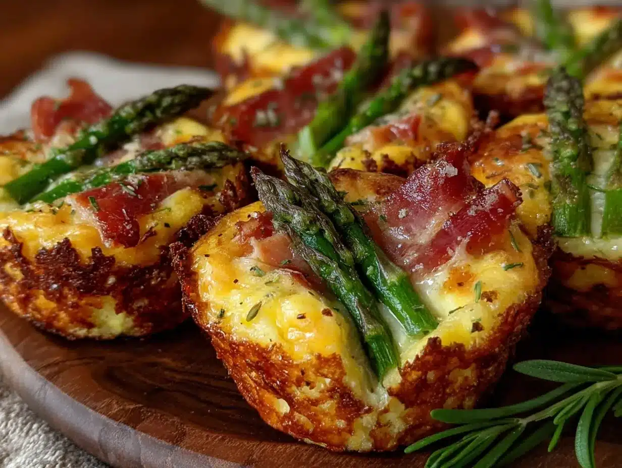 asparagus and prosciutto frittata cups preparation steps