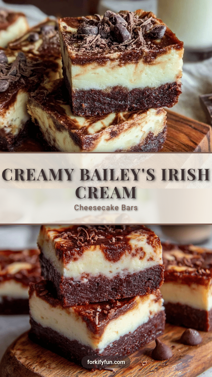 Baileys Irish Cream Chocolate Cheesecake Bars recipe