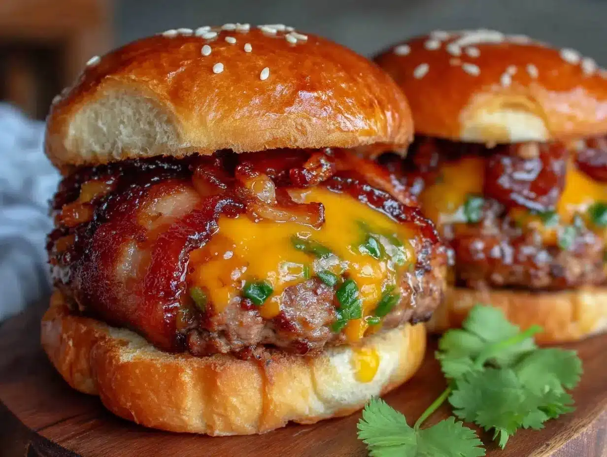 bbq bacon-wrapped burgers preparation steps