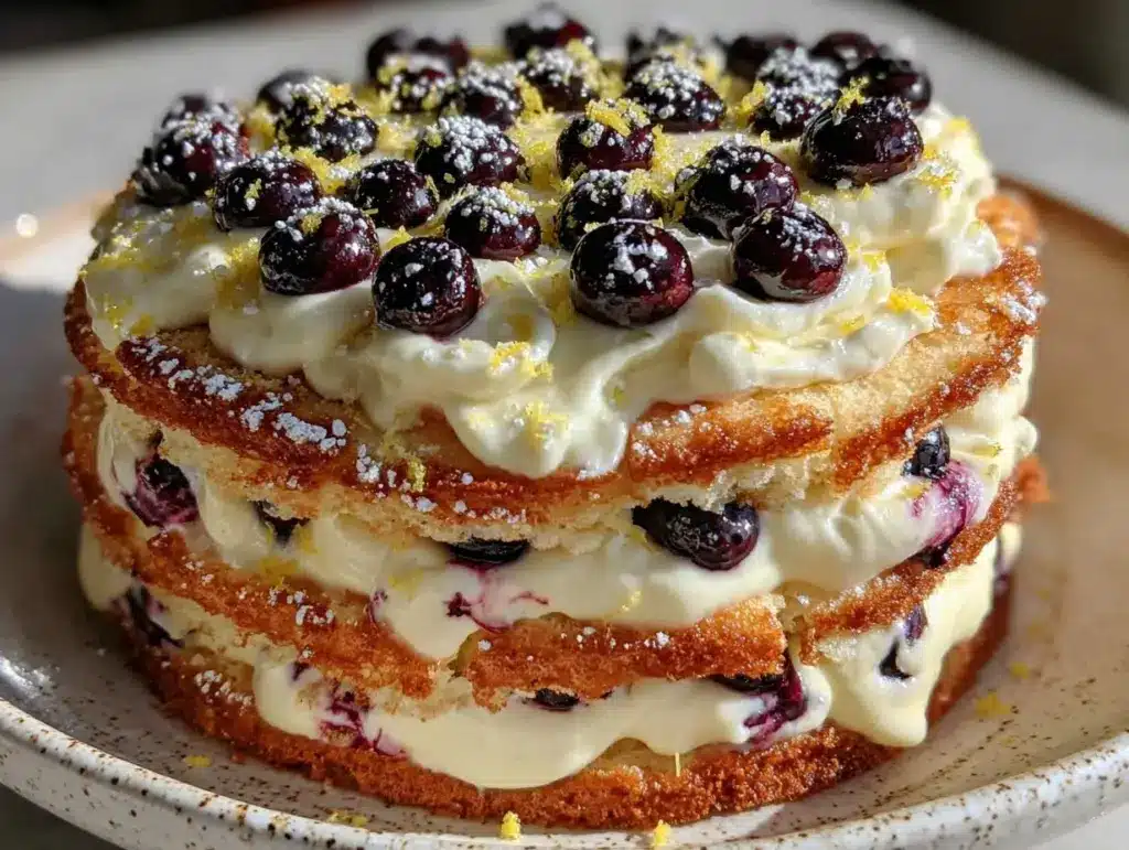 blueberry lemon icebox cake - featured image