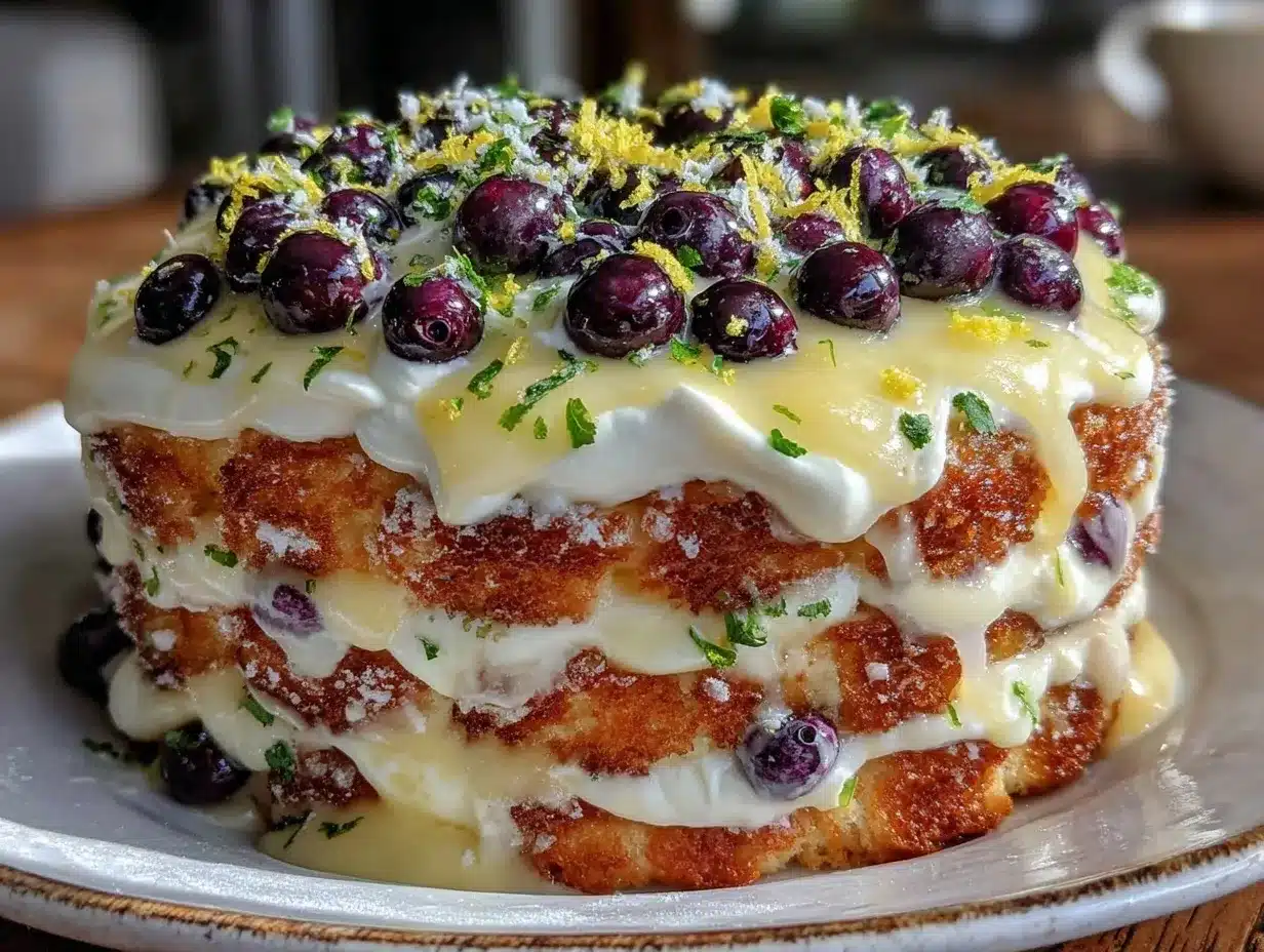 blueberry lemon icebox cake preparation steps