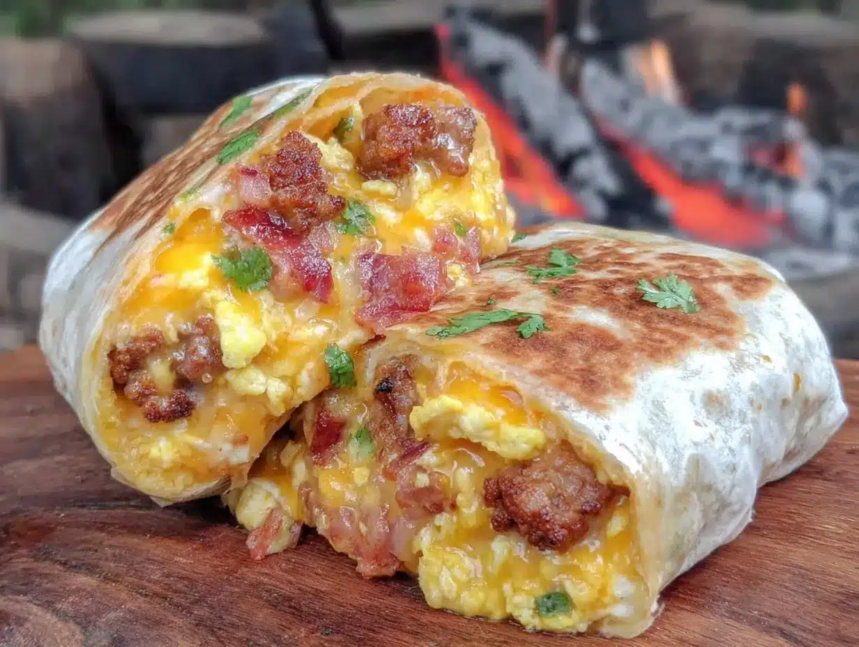 campfire breakfast burritos preparation steps