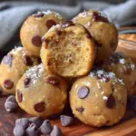 chocolate chip cookie dough protein balls - featured image