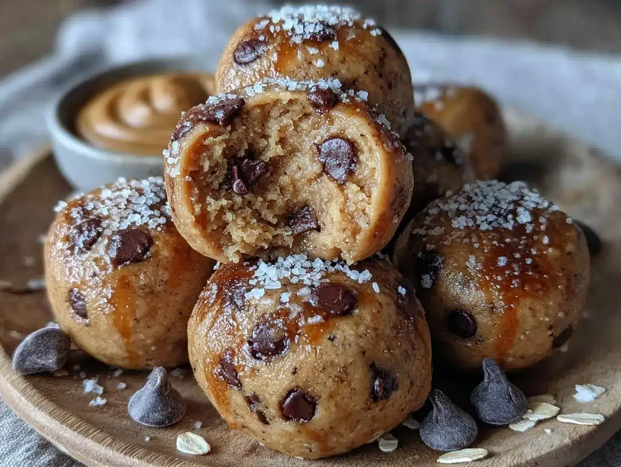 chocolate chip cookie dough protein balls preparation steps