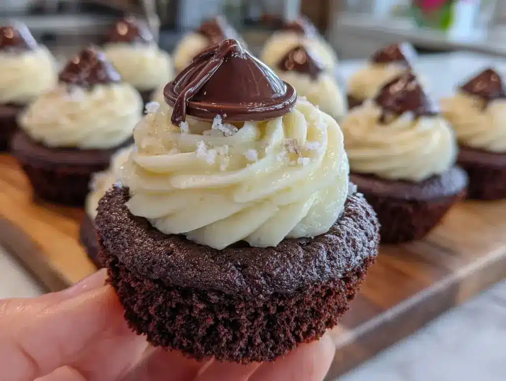chocolate graduation cap cupcakes - featured image